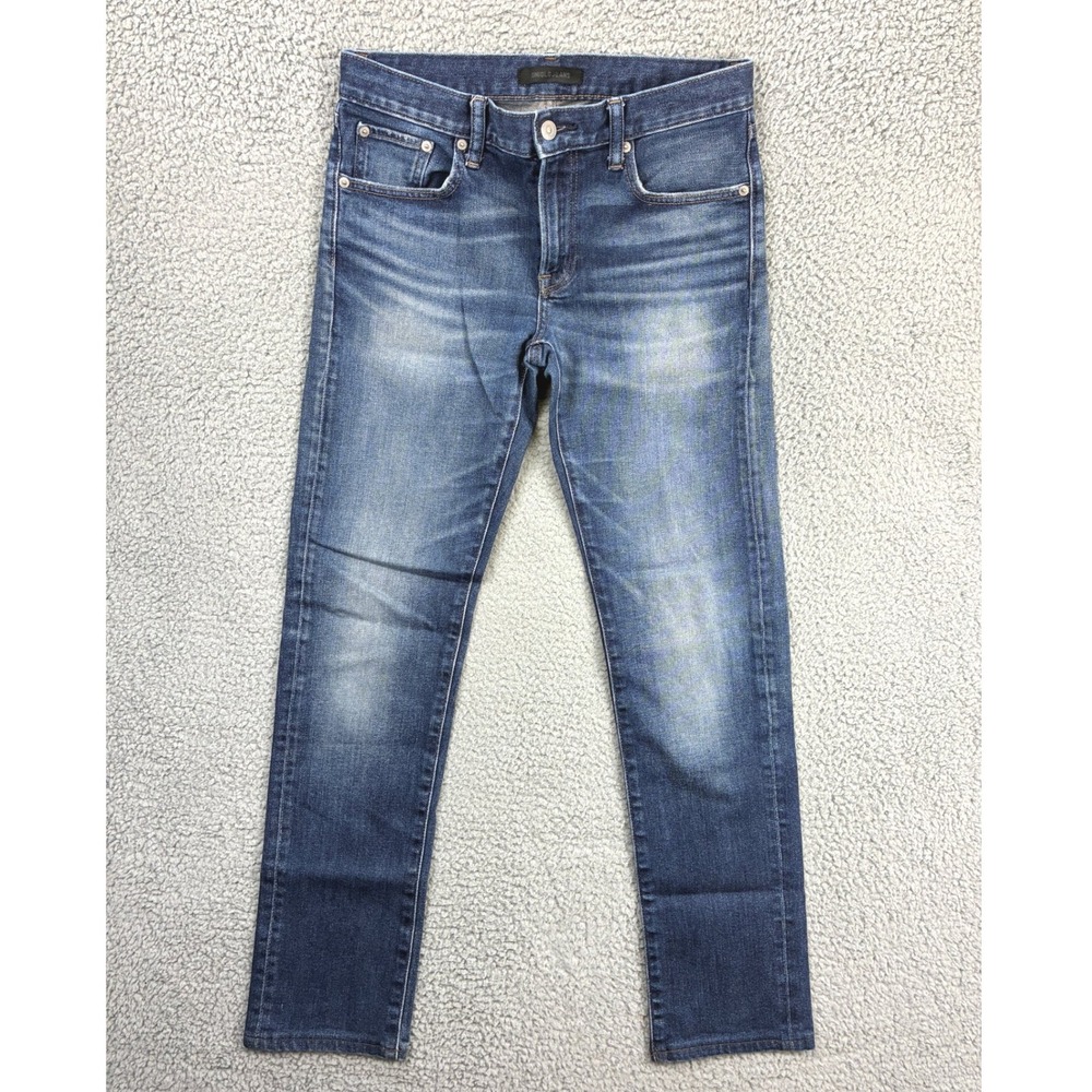 Uniqlo Slim Straight Low Rise Kaihara Jeans Mens 30 Blue Faded Denim Casual
